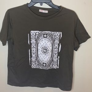 tarot card tshirt dark green